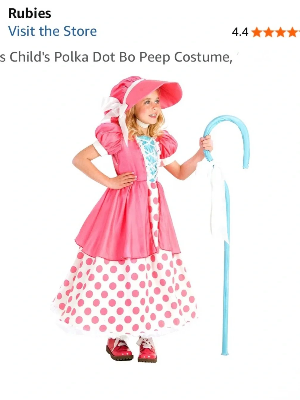 NWT Rubie's Princess Paradise Pink Bo Peep Halloween Costume Size: X-Sm